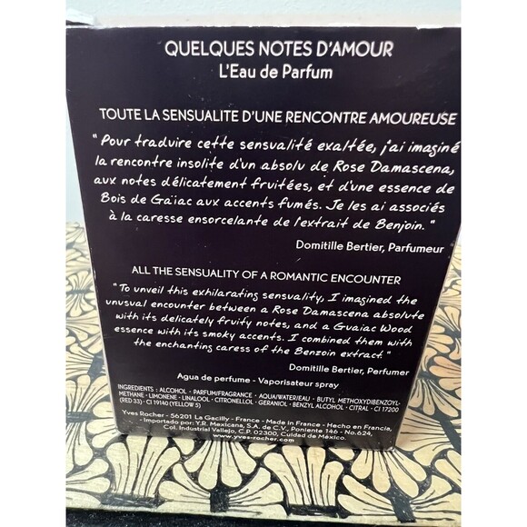 Yves Rocher Quelques Notes d'Amour L'Eau De Parfum 50 ml/1.6 fl oz New Open Box - Picture 4 of 8